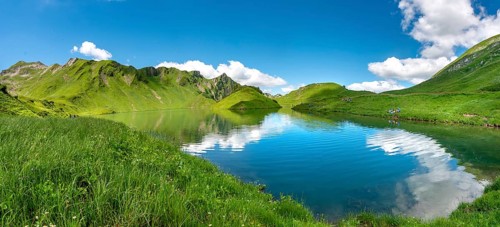 Lake Schrecksee with Allgau Alps