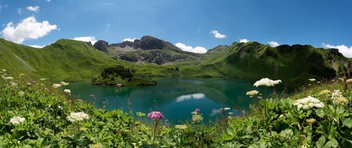 Lake Schrecksee with Allgau mountains