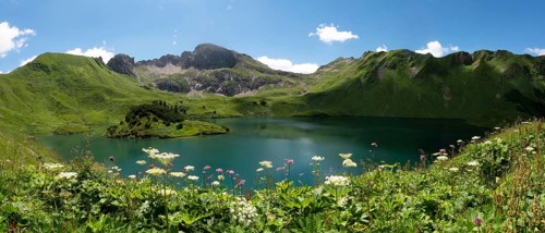 Lake Schrecksee with Allgau mountains