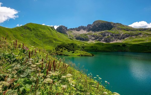 Lake Schrecksee with Allgau mountains