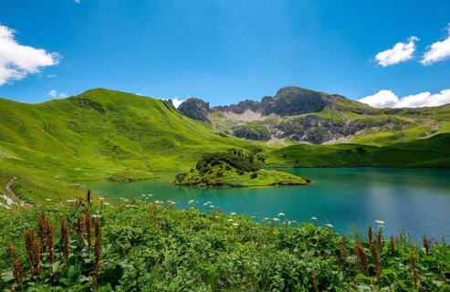 Lake Schrecksee with Allgau mountains