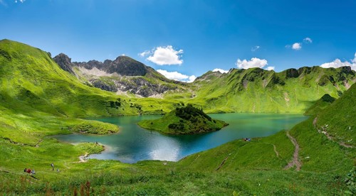 Lake Schrecksee with Allgau mountains