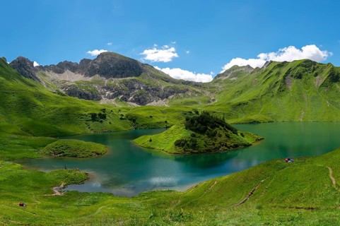 Lake Schrecksee with Allgau mountains