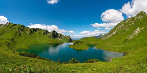Lake Schrecksee with Allgau mountains