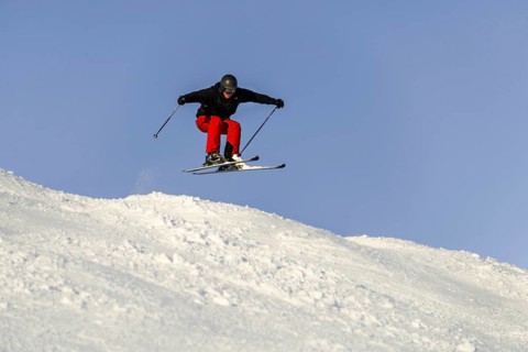 Skier jumping