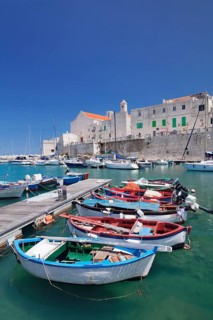 Harbor with historic centre and cathedral