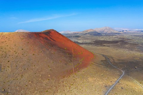 Red slope of volcano Montana Colorada