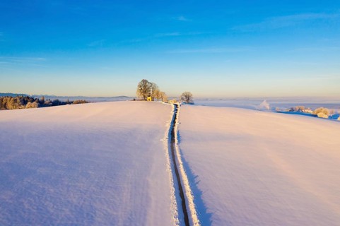 Maria-Dank-Kapelle on Furst-Tegernberg in winter