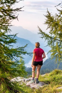 Hiker looks into the landscape