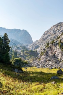 Two hikers in the distance
