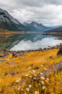 Mountains reflected in a lake