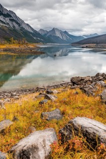 Mountains reflected in a lake