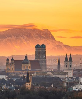 View over Munich with Church of Our Lady