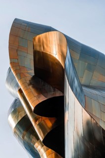 Copper-coloured exterior facade of the Museum of Pop Culture