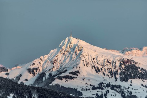 Kitzbuheler Horn with snow in winter