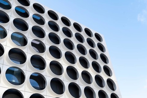 Modern facade with lace pattern