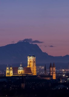 View over Munich with Church of Our Lady
