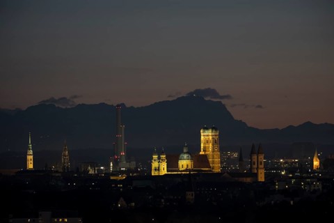 View over Munich with Church of Our Lady