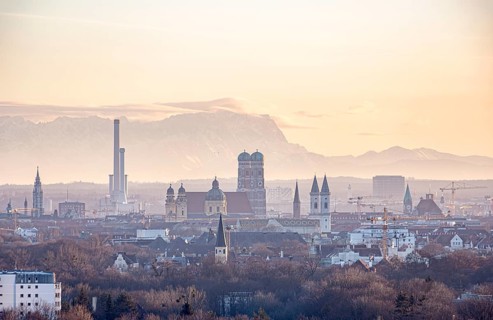 View over Munich with Church of Our Lady