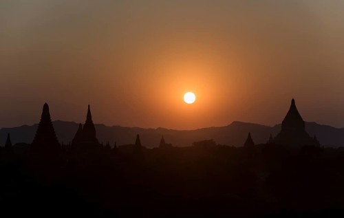 Sunset over Old Bagan