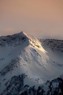 Kellerjoch in the Tux Pre-Alps with Kellerjoch Chapel in Winter