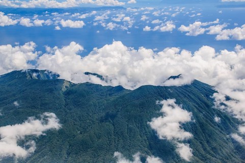 Aerial view of volcano Mayon