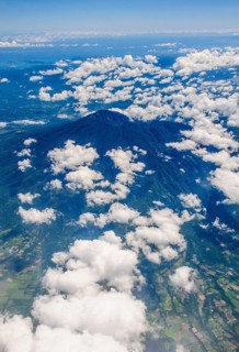 Aerial view of volcano Mayon