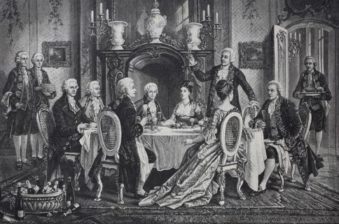 Festive table in honor of Mozart in the house of Schikaneder