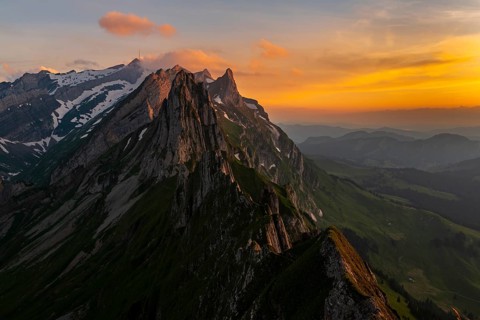Santis massif at sunset