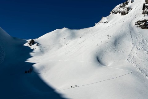 Ski tourers in ascent