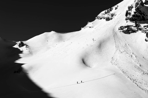 Ski tourers in ascent