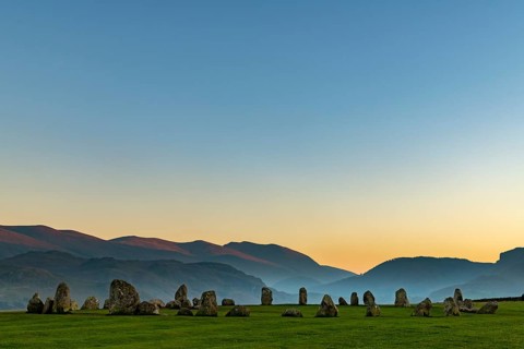 Stone circle at blue hour