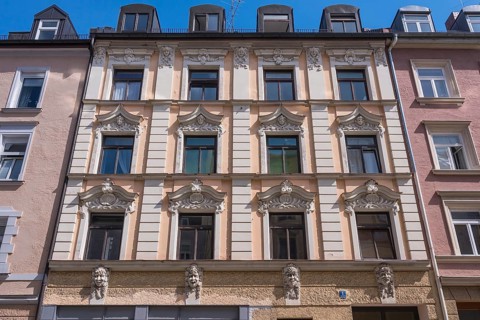 Facade with stucco