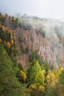 Earth pyramids in Lengmoos am Ritten in autumn