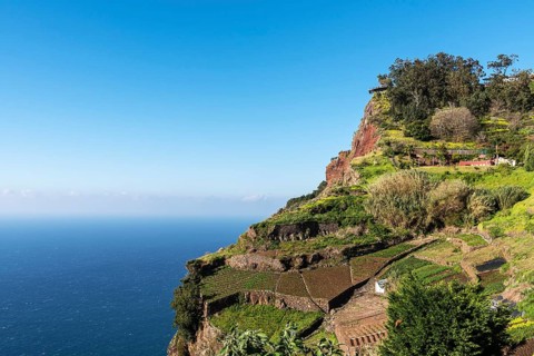 Viewing platform at the steep coast