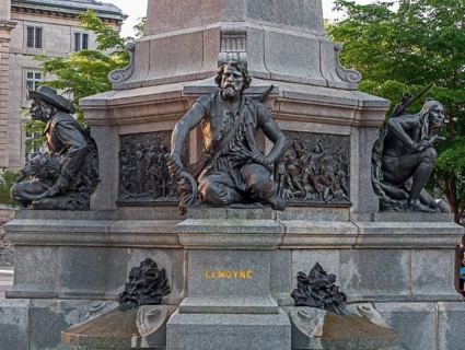 Figures at the base of Paul Chomedey de Maisonneuve memorial