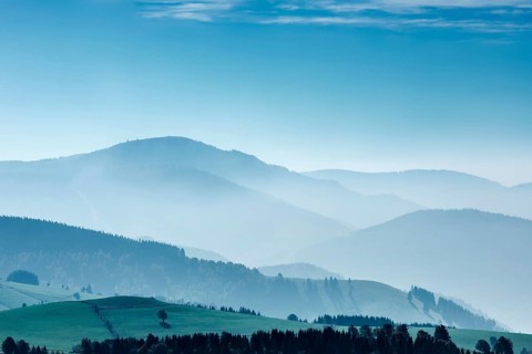 Staggered hilly landscape
