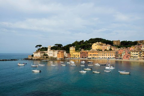 Townscape with harbour in Baia del Silenzio