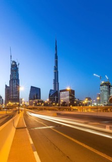 Sheikh Zayed Road skyline and Burj Khalifa