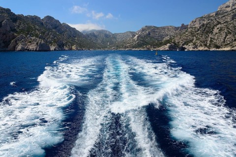 Wake behind a boat, Marseille