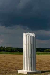 Reconstructed Roman column at the ancient Roman road in St. Martin an der Raab