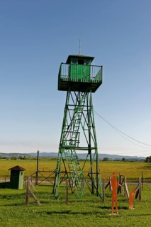 Old watchtower at former Iron Curtain