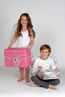 Children as Christmas angels