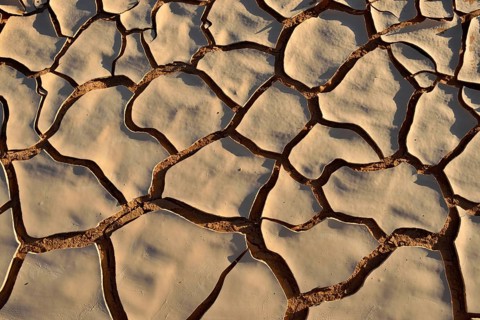 Broken surface of a dry claypan