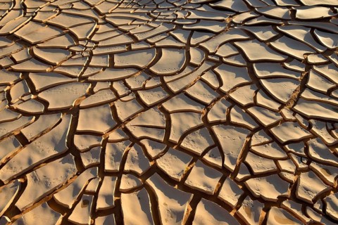 Broken surface of a dry claypan
