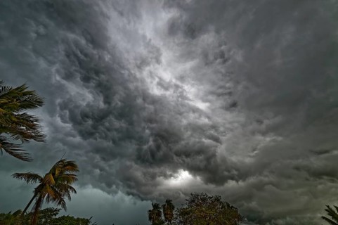 Dark clouds at tropical Storm