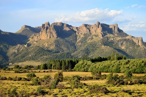 Landscape with mountain range