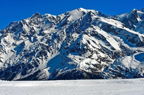 Mont Blanc massif in winter