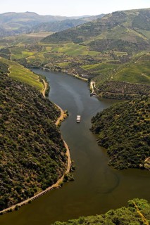 Excursion boat on the Douro River near Sao Joao da Pesqueira