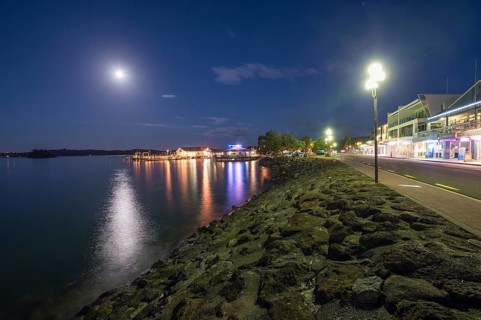 Night shot of the bay of Whangarei